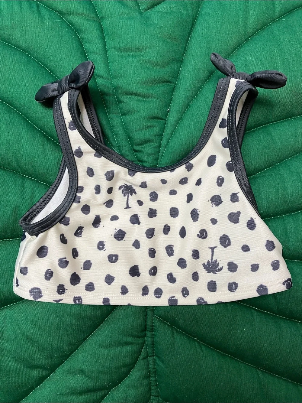 Cat and Jack two piece Hawaii palm tree black and white polka dot swimsuit. 3T